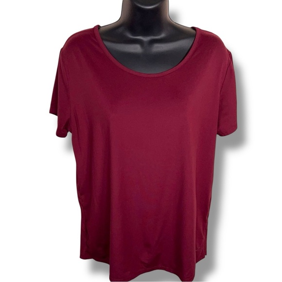 Medium Champion Burgundy Red Short Sleeve Tshirt Athletic Activewear Cutout - Picture 1 of 12